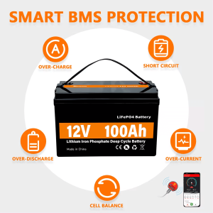 LiFePO4 Günəş Enerjisi Saxlama Gücü Batareya 12V 100Ah